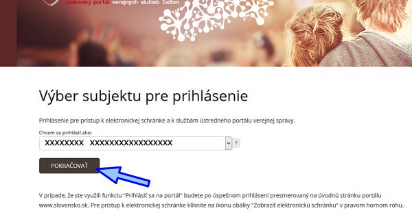 Výber subjektu na prihlácenie